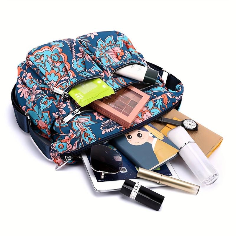 Large Capacity Nylon Shoulder Bag Zipper Stylish Crossbody Bag