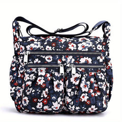 Large Capacity Nylon Shoulder Bag Zipper Stylish Crossbody Bag