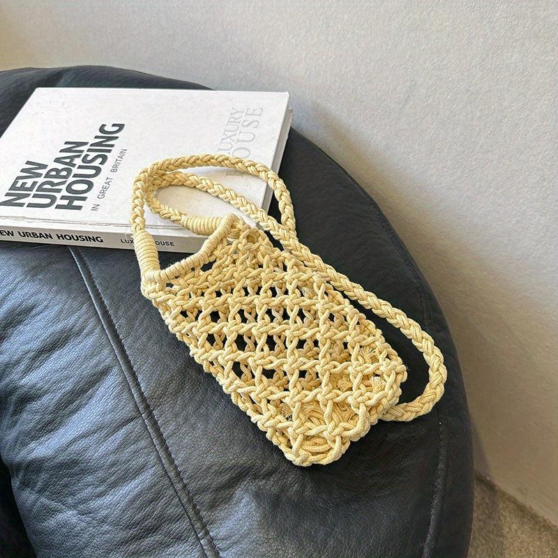 Straw Woven Cell Phone Crossbody Bag Summer Beach Bag