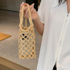 Straw Woven Cell Phone Crossbody Bag Summer Beach Bag