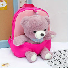 Plush Bear Doll Backpack For Kindergarten Animal Toy Schoolbag