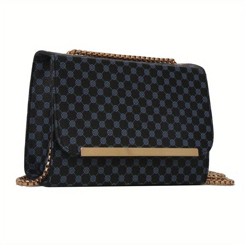 Vintage Chain Crossbody Bag Polka Dot Print Square Purse