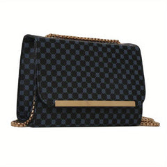 Vintage Chain Crossbody Bag Polka Dot Print Square Purse