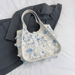 Fairy Floral Decor Hobo Bag PU Shoulder Bag Women's Sweet Handbag