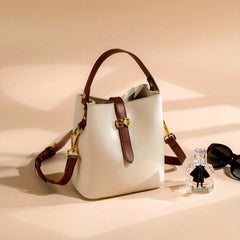 Colorblock Bucket Bag Shoulder Bag Women's Button Bag