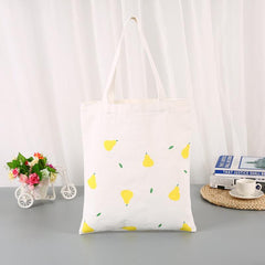 Fruit Pattern Canvas Tote Bag Large Capacity Handbag