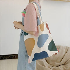 Fruit Pattern Canvas Tote Bag Large Capacity Handbag