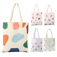 Fruit Pattern Canvas Tote Bag Large Capacity Handbag