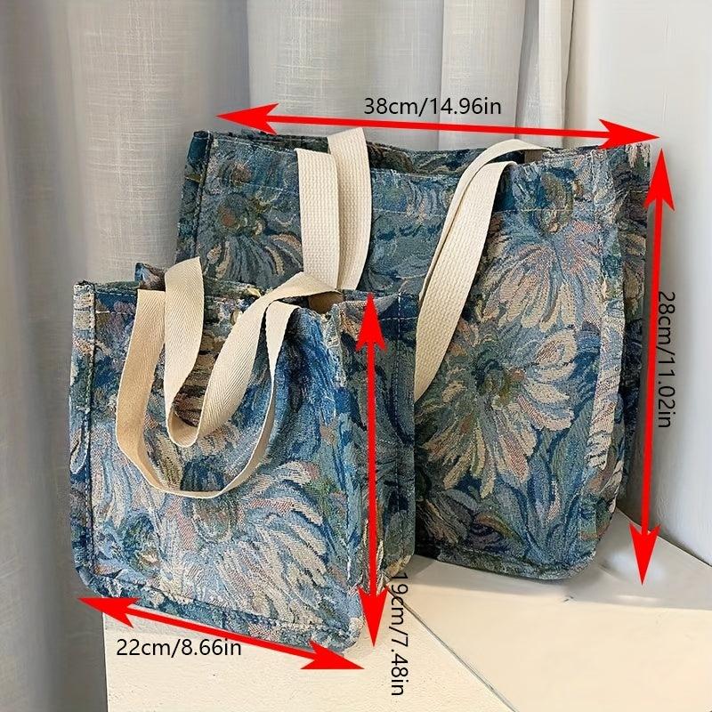 Vintage Flower Tote Bag Women's Handbag