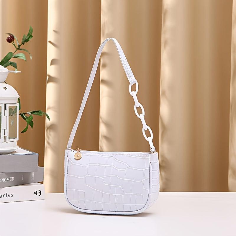Faux Crocodile Embossed Underarm Bag Women's Shoulder Bag