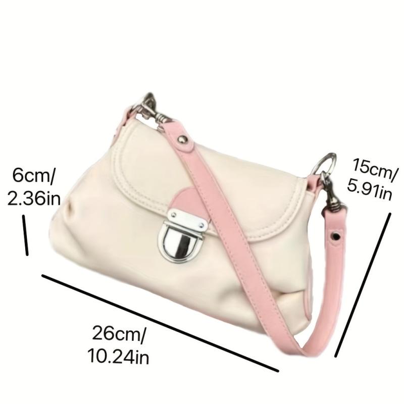 Small Pleated Crossbody Bag PU Leather Classic Shoulder Bag