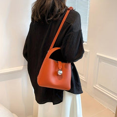 Minimalist Solid Bucket Bag Satchel Bag For Work