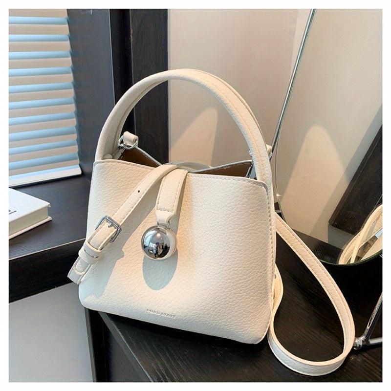 Minimalist Solid Bucket Bag Satchel Bag For Work