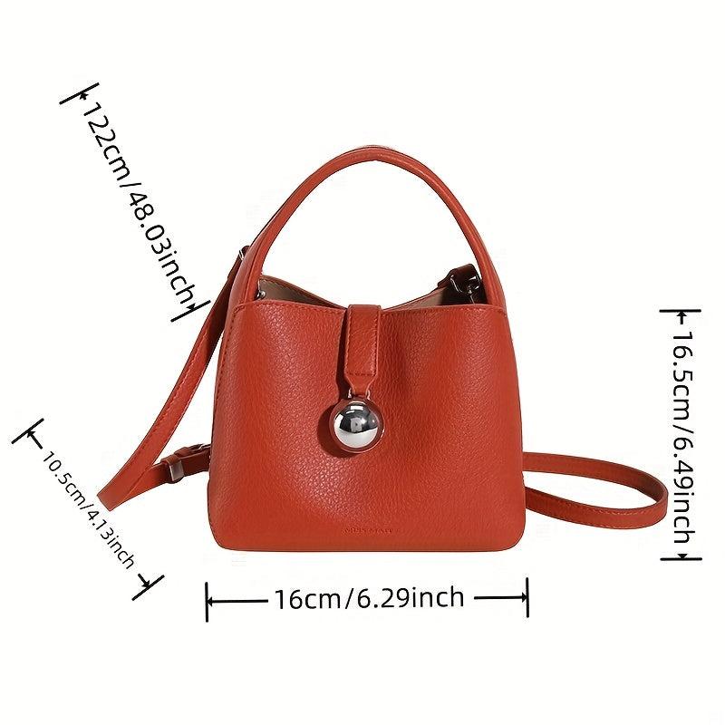 Minimalist Solid Bucket Bag Satchel Bag For Work