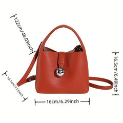 Minimalist Solid Bucket Bag Satchel Bag For Work