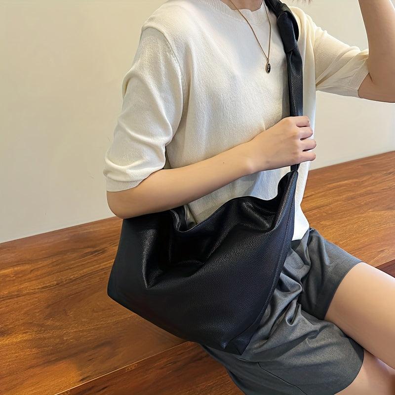 Casual Minimalist Crescent Shoulder Bag Solid Crossbody Bag