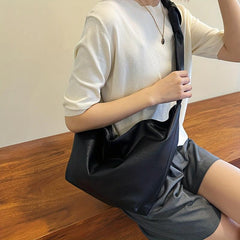 Casual Minimalist Crescent Shoulder Bag Solid Crossbody Bag