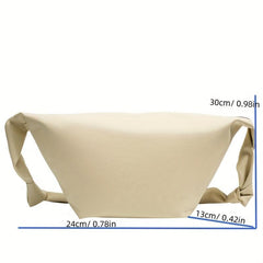 Casual Minimalist Crescent Shoulder Bag Solid Crossbody Bag