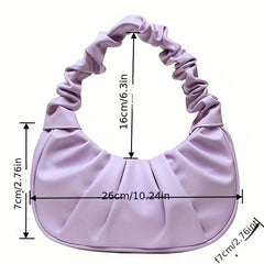 Soft Ruched Shoulder Bag in PU Leather