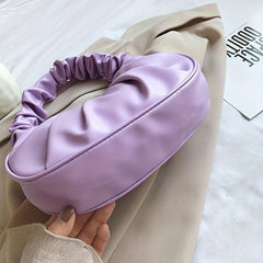 Soft Ruched Shoulder Bag in PU Leather