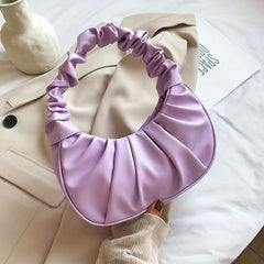 Soft Ruched Shoulder Bag in PU Leather