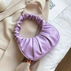 Soft Ruched Shoulder Bag in PU Leather