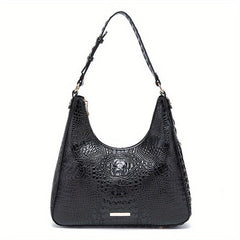 Crocodile Pattern Leather Handbag Ombre Shoulder Purse