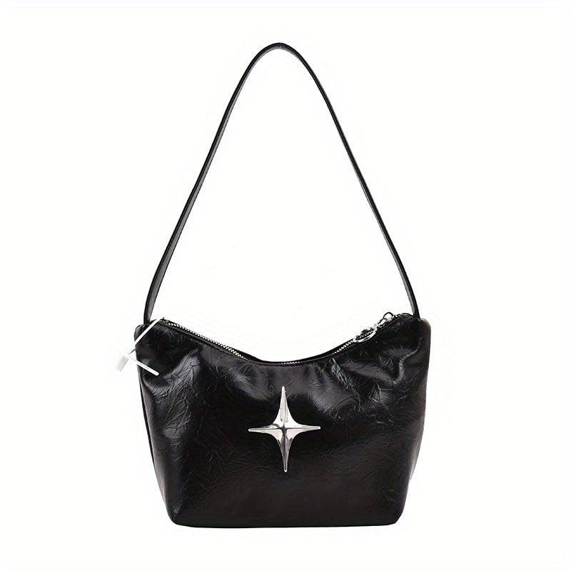 Y2K Punk Style Cross Decor Shoulder Bag PU Leather Handbag