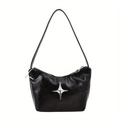 Y2K Punk Style Cross Decor Shoulder Bag PU Leather Handbag