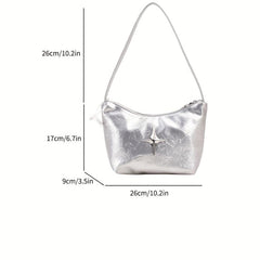 Y2K Punk Style Cross Decor Shoulder Bag PU Leather Handbag