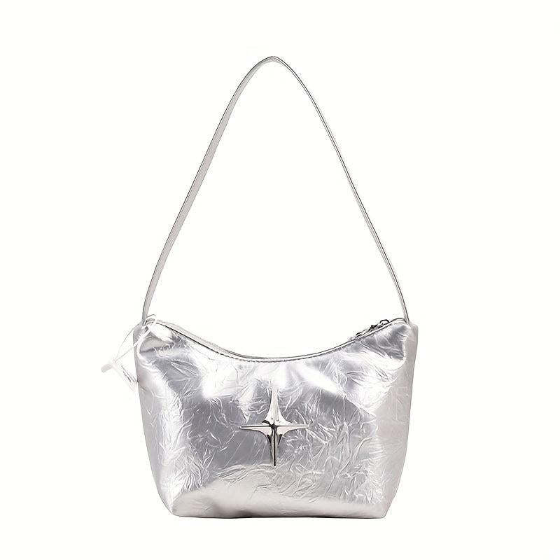 Y2K Punk Style Cross Decor Shoulder Bag PU Leather Handbag