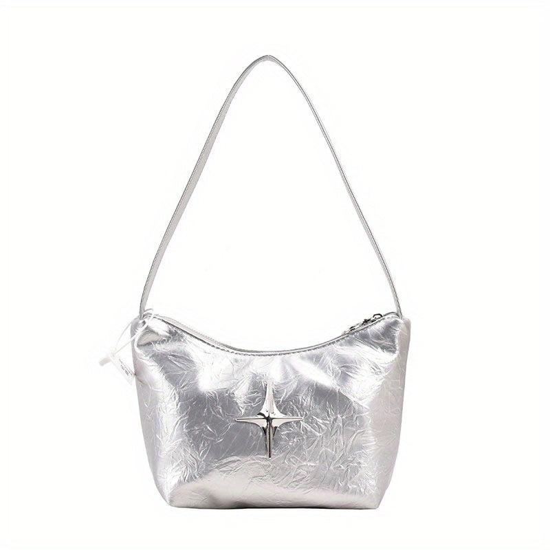 Y2K Punk Style Cross Decor Shoulder Bag PU Leather Handbag