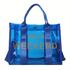 Transparent Jelly Tote Bag Large Capacity Waterproof Beach Shoulder Bag