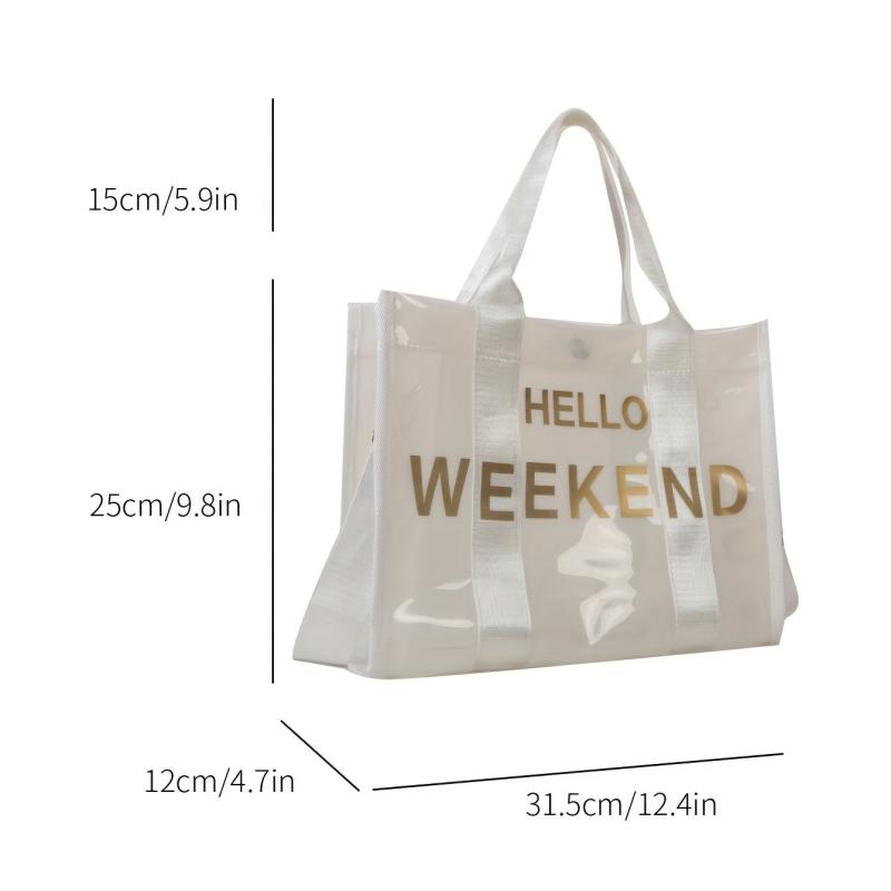 Transparent Jelly Tote Bag Large Capacity Waterproof Beach Shoulder Bag