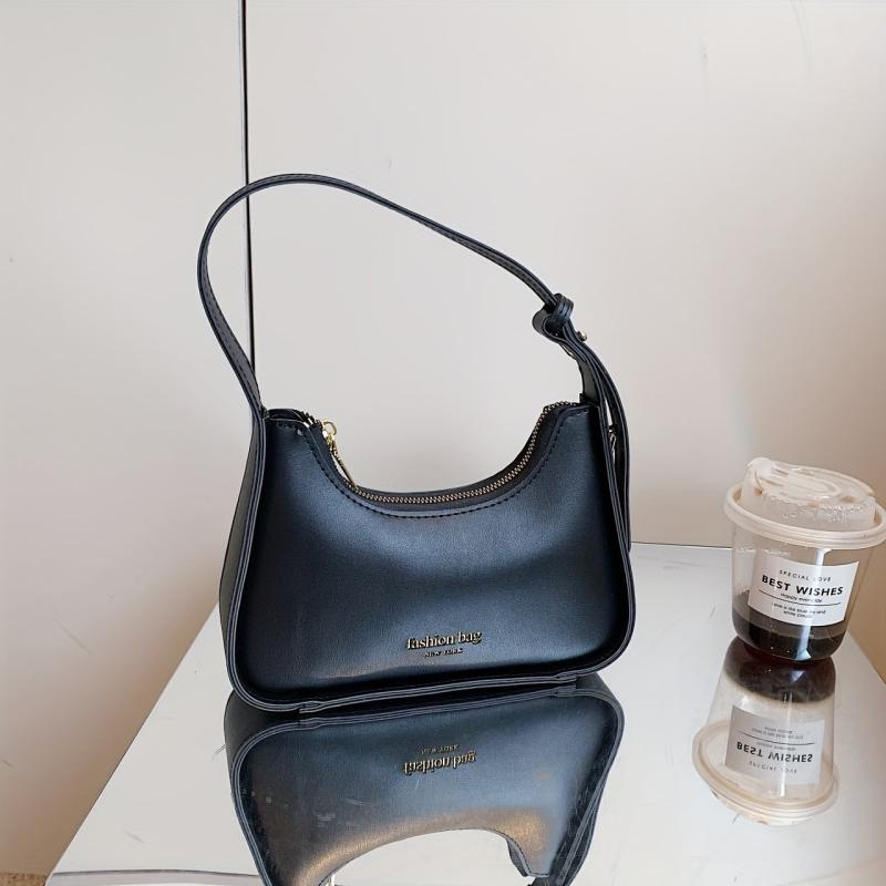 Vintage Crescent Shoulder Bag Retro PU Leather Hobo Bag Women's Casual Handbag