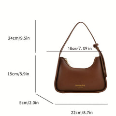 Vintage Crescent Shoulder Bag Retro PU Leather Hobo Bag Women's Casual Handbag