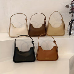 Vintage Crescent Shoulder Bag Retro PU Leather Hobo Bag Women's Casual Handbag