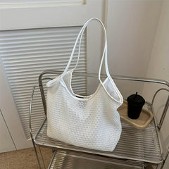 Minimalist Mesh Shoulder Bag Solid Large Capacity Handbag