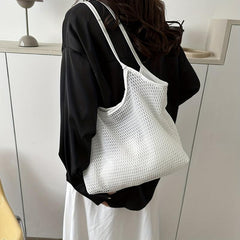 Minimalist Mesh Shoulder Bag Solid Large Capacity Handbag