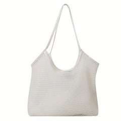 Minimalist Mesh Shoulder Bag Solid Large Capacity Handbag