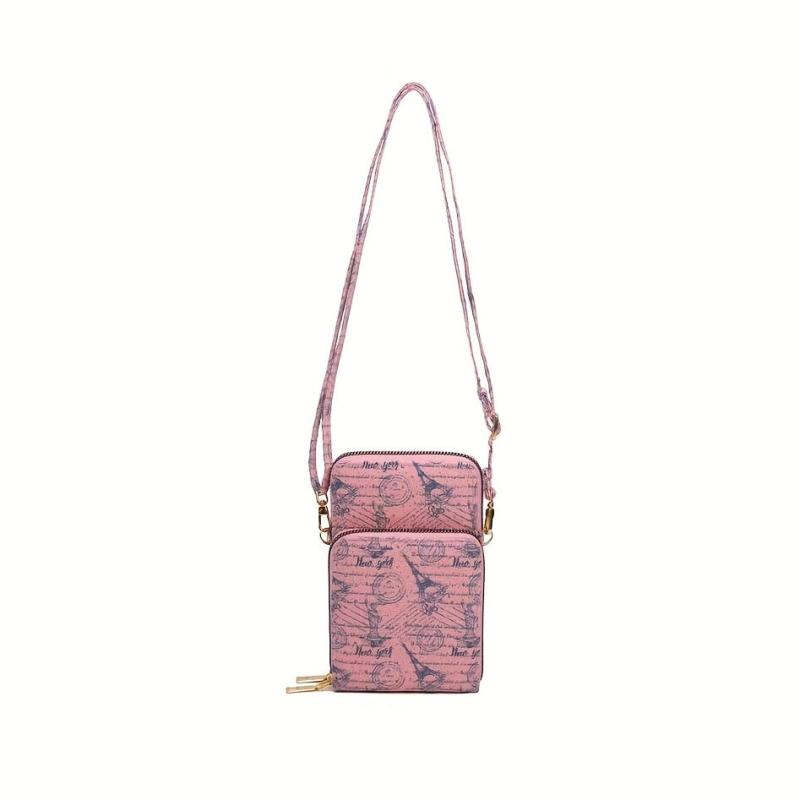 Tower Pattern Crossbody Bag Zipper Phone Bag Lightweight Purse