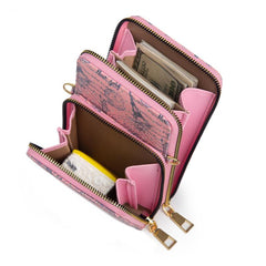 Tower Pattern Crossbody Bag Zipper Phone Bag Lightweight Purse
