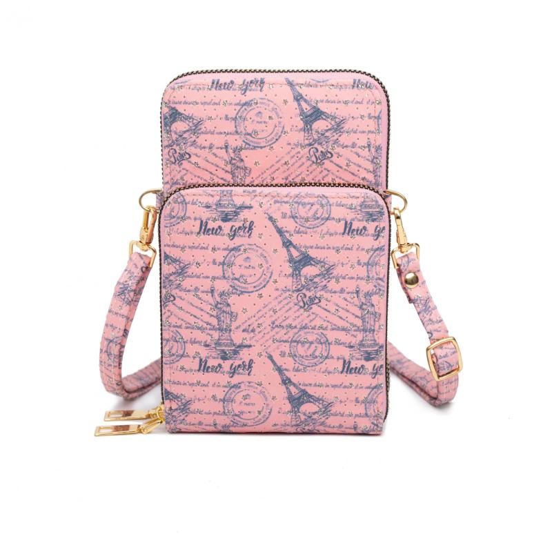 Tower Pattern Crossbody Bag Zipper Phone Bag Lightweight Purse