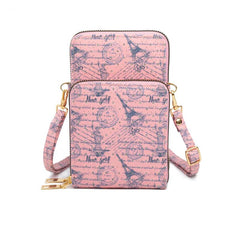 Tower Pattern Crossbody Bag Zipper Phone Bag Lightweight Purse