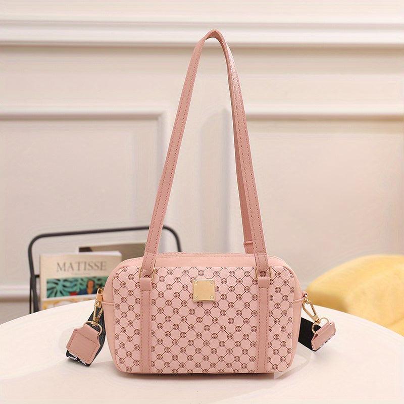 Vintage Geometric Pattern Shoulder Bag for Work