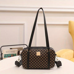 Vintage Geometric Pattern Shoulder Bag for Work
