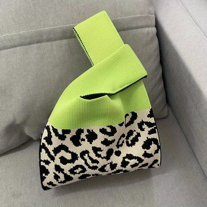 Stylish Pattern Knitted Satchel Bag
