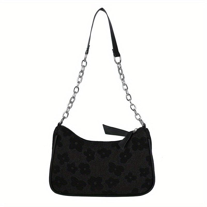 Flower Pattern Canvas Shoulder Bag Women's Crossbody Bag
