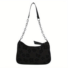 Flower Pattern Canvas Shoulder Bag Women's Crossbody Bag