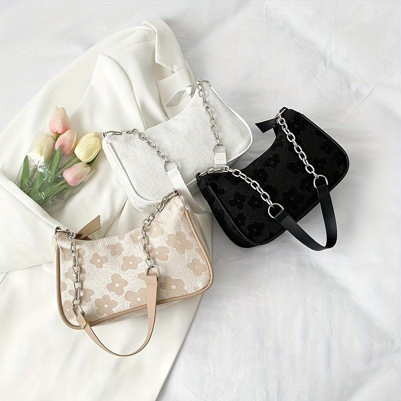 Flower Pattern Canvas Shoulder Bag Women's Crossbody Bag